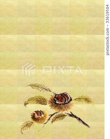 Chestnut-sumi painting-gold leaf style background 33619584
