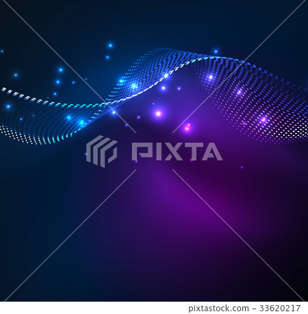 Vector wave particles background Vector wave particles background 33620217