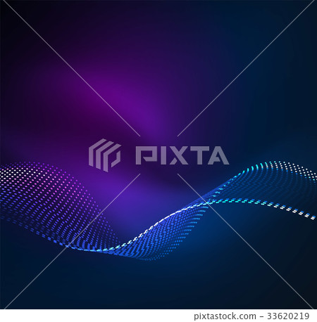 Vector wave particles background 33620219