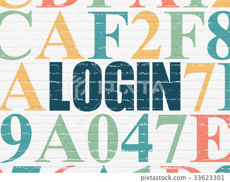 Security concept: Login on wall background Security concept: Login on wall background 33623301