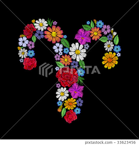 Aries zodiac sign flower arrangement. Horoscope 33623456
