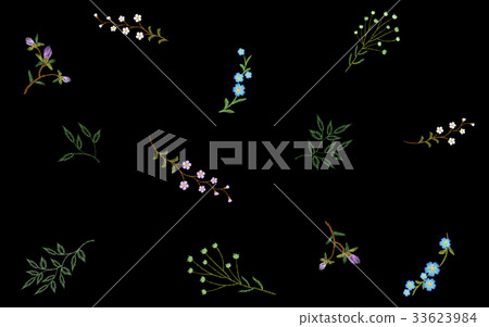Embroidery seamless floral pattern small branches 33623984