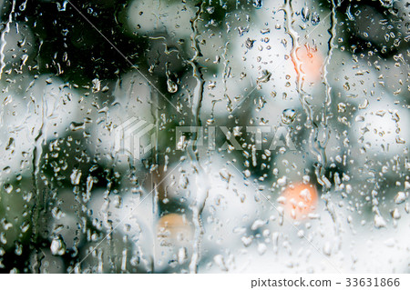 Drops on window glass after the rain Drops on window glass after the rain 33631866