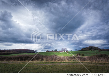Landscape before a storm in Denmark 33632999