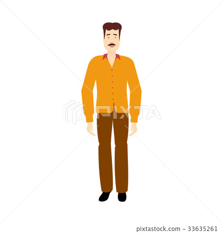 vector flat adult man with mustage isolated vector flat adult man with mustage isolated 33635261