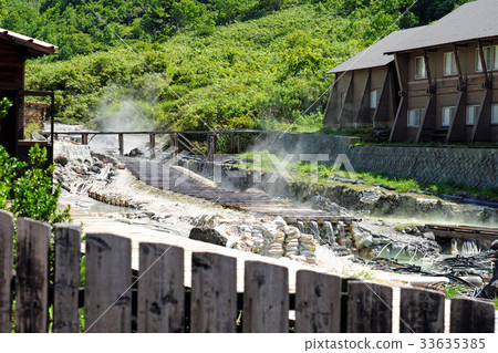 多摩川溫泉在夏天，溫泉和基岩浴 33635385