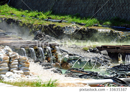 Tamagawa Onsen in summer, hot spring and bedrock bath 33635387