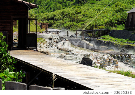 多摩川溫泉在夏天，溫泉和基岩浴 33635388