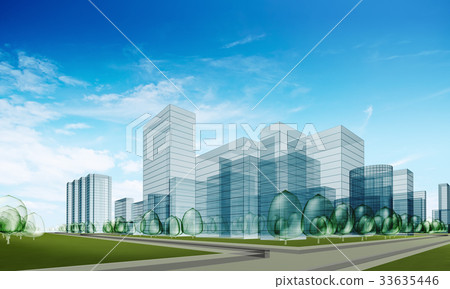 Abstract city 3d rendering Abstract city 3d rendering 33635446