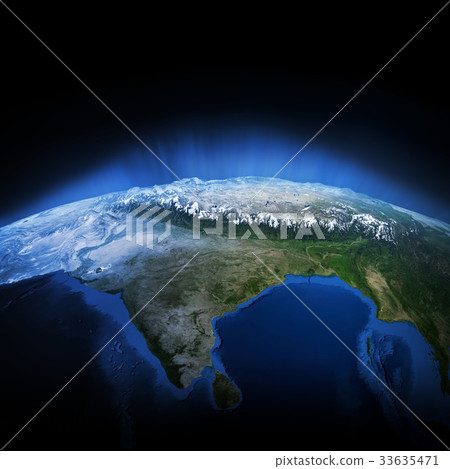 Himalayas mountains planet 3d rendering Himalayas mountains planet 3d rendering 33635471
