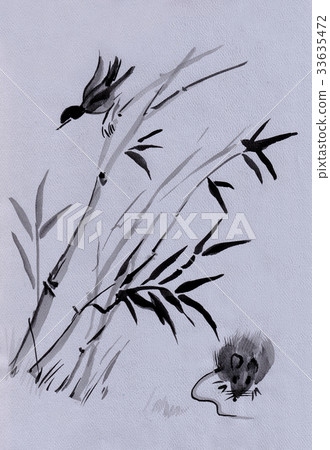 Titmouse and mouse Titmouse and mouse 33635472