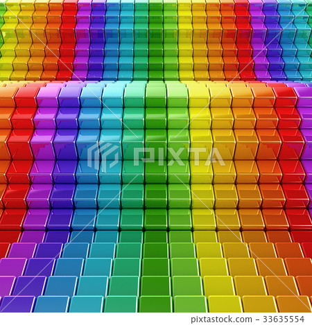Rainbow waves background 3d rendering 33635554