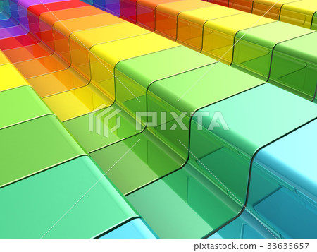 Colorful rainbow 3d rendering Colorful rainbow 3d rendering 33635657