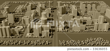 3d rendering map of city 33636055