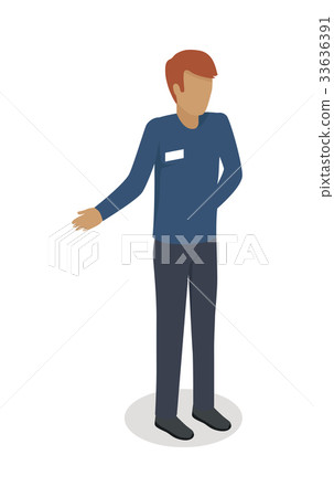 Man Character Isometric Projection Vector Icon 33636391