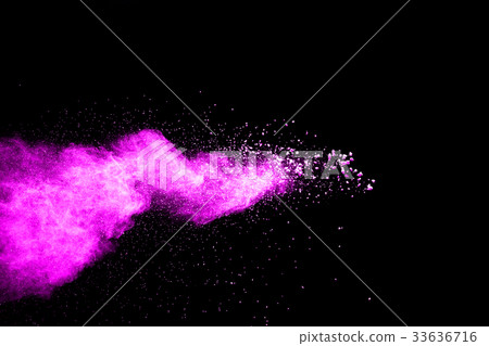 abstract pink dust explosion on  black background 33636716