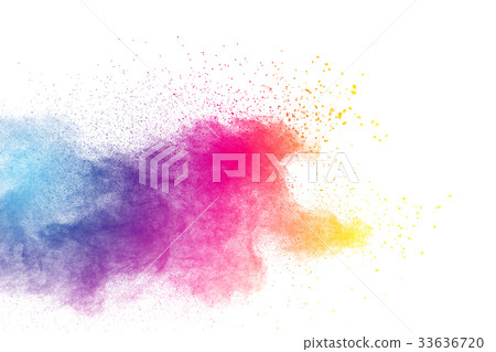 color powder explosion on white background color powder explosion on white background 33636720