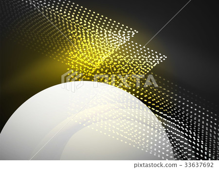 Glowing wave created with particles on dark color Glowing wave created with particles on dark color 33637692
