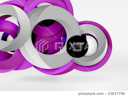 Modern 3d ring vector abstract background Modern 3d ring vector abstract background 33637790