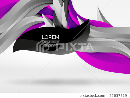 Vector colorful wave lines in white and grey 3d Vector colorful wave lines in white and grey 3d 33637819