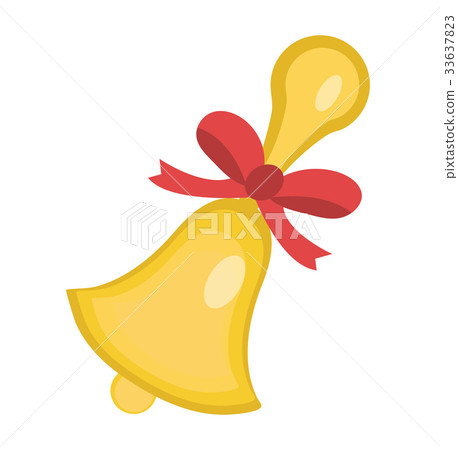 School bell icon, flat, cartoon style. Isolated on School bell icon, flat, cartoon style. Isolated on 33637823