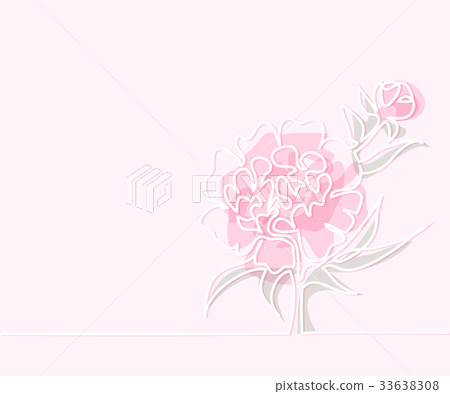 Drawing of beautiful peony flower 33638308