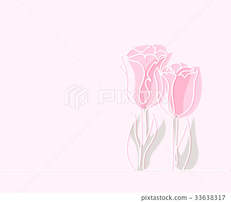 Drawing of beautiful tulips flower 33638317