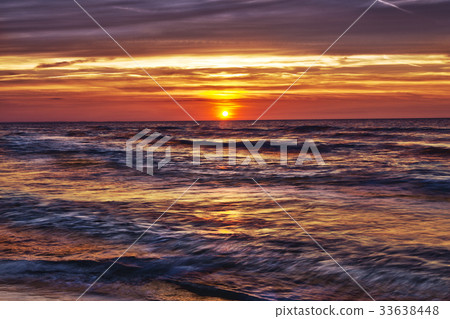 HDR image of  sunset over the sea 33638448