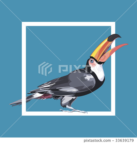 Black toucan watercolor illustration. Element for Black toucan watercolor illustration. Element for 33639179