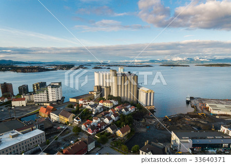 Plant on the bank of Stavanger, aerial view 33640371