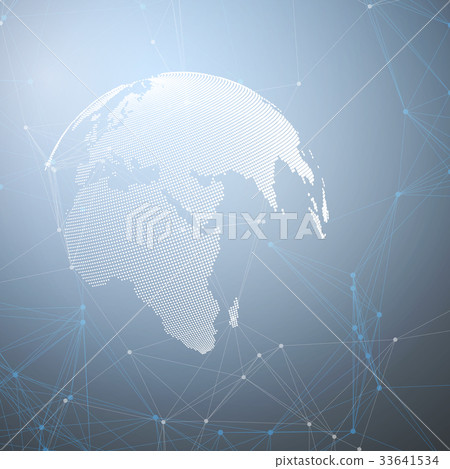 White world globe with chemistry pattern 33641534