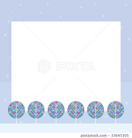 冬天風景樹雪框架 33645305