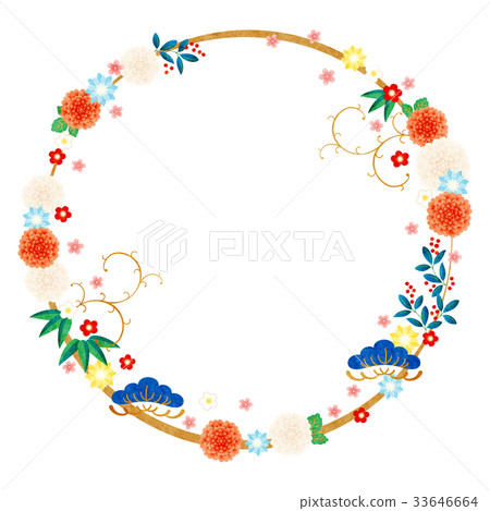 New Year card material - frame New Year card material - frame 33646664