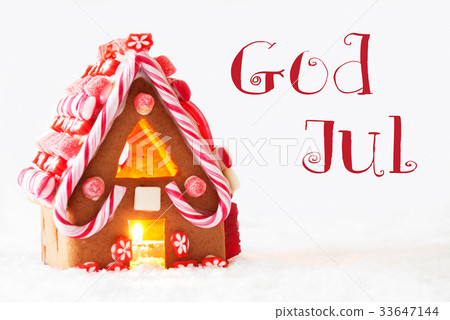 Gingerbread House, God Jul Means Merry Christmas Gingerbread House, God Jul Means Merry Christmas 33647144