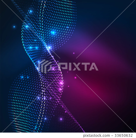 Vector wave particles background Vector wave particles background 33650632