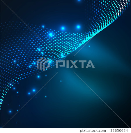 Vector wave particles background Vector wave particles background 33650634