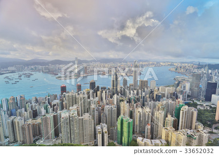 Victoria Harbour  near the top of Victoria Peak 33652032