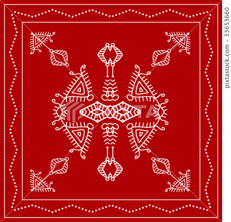 Folk, Tribal Design, Motif, Wall Painting Folk, Tribal Design, Motif, Wall Painting 33653660