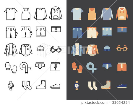 Men clothes icon set Men clothes icon set 33654234