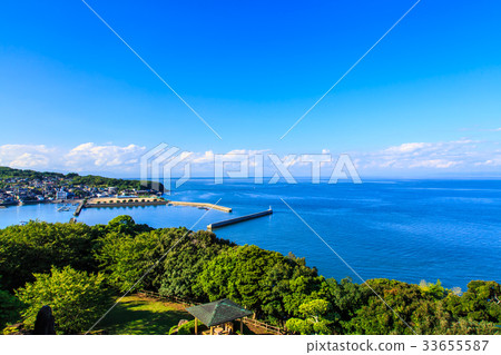 有明海的看法從竹崎城堡廢墟觀測所塔拉町，佐賀縣 33655587