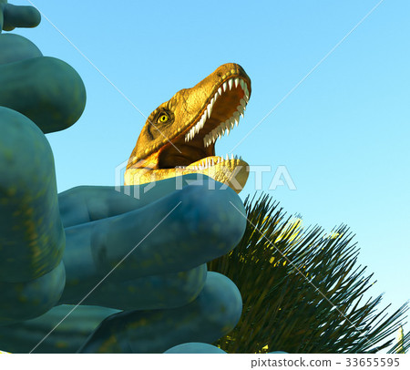 Velociraptor the dinosaur 3d rendering 33655595