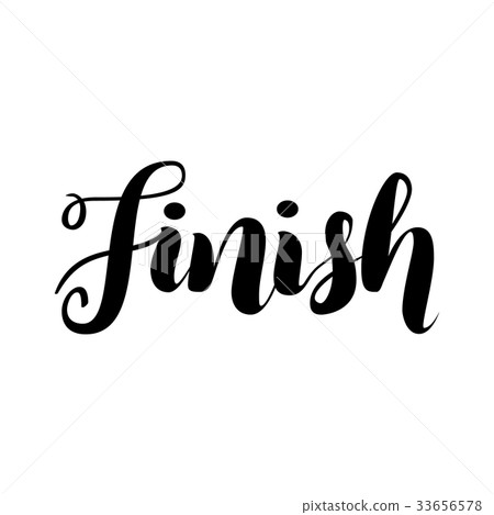 Finish lettering word vector illustration. 33656578