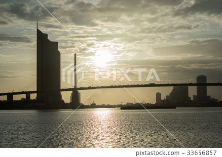 Bangkok sillhouette sunset 33656857