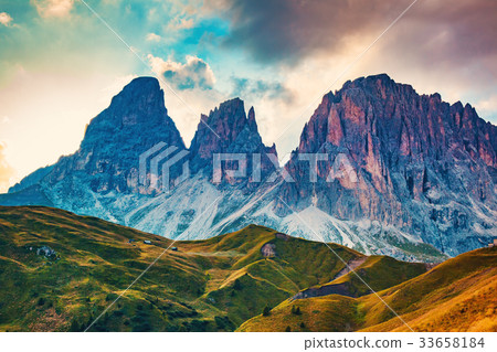 Dolomites mountains in Alps Dolomites mountains in Alps 33658184
