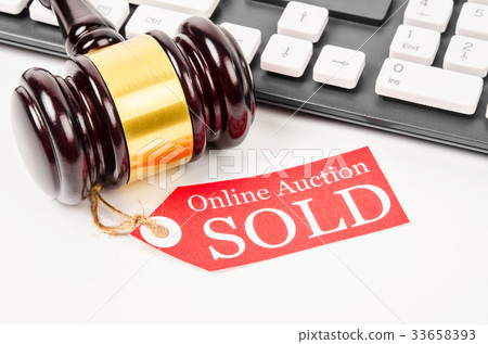 Online auction sold concept. 33658393