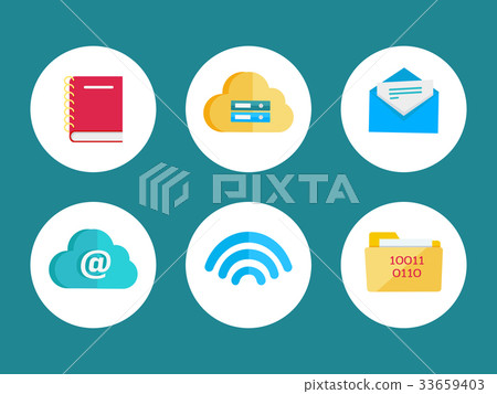 Flat Icons for Web and Mobile Applications - Stock Illustration ...