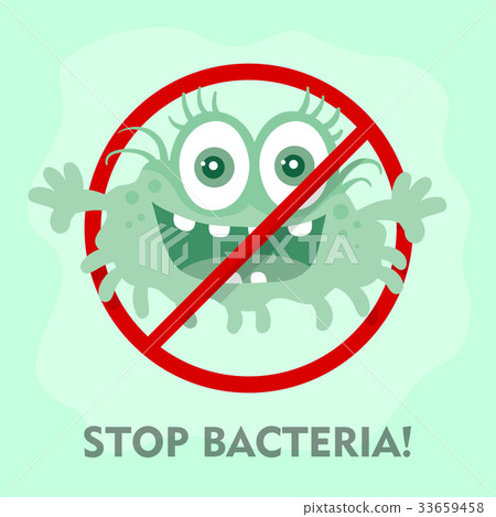 Stop Bacteria Cartoon Vector Illustration No Virus 33659458