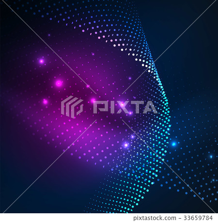 3D illuminated wave of glowing particles 3D illuminated wave of glowing particles 33659784