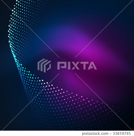 3D illuminated wave of glowing particles 3D illuminated wave of glowing particles 33659785