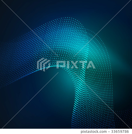 3D illuminated wave of glowing particles 3D illuminated wave of glowing particles 33659786